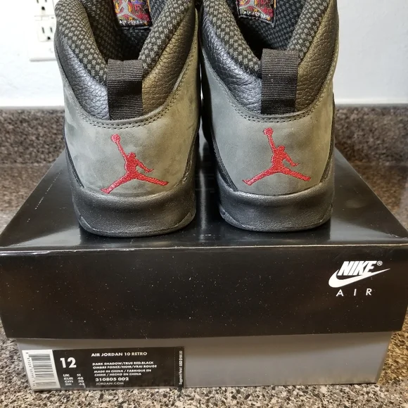 Nike Air Jordan 10 Retro Dark Shadow Grey/Black Mens size 12 310805-002 Sneakers - Picture 6 of 7